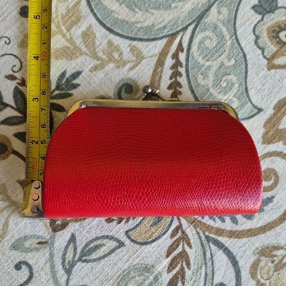 Red Mini Clutch with Silver Accents - Picture 7 of 8